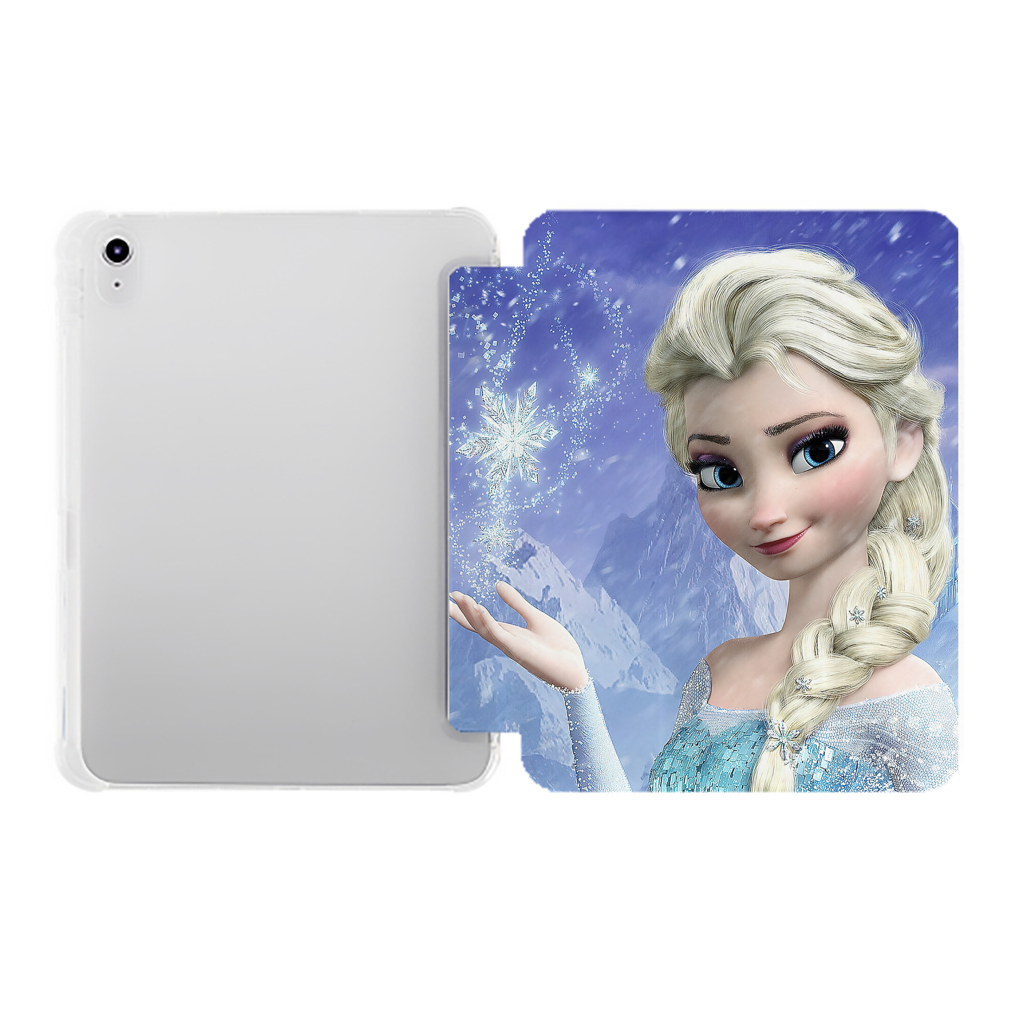（画像用） アナと雪の女王 アンナ エルサ Frozen Anna Elsa IPad ケース ペン収納付き 三つ折りスタンド PUレザー×シリコン 対応機種9.5/10.5/10.9インチ